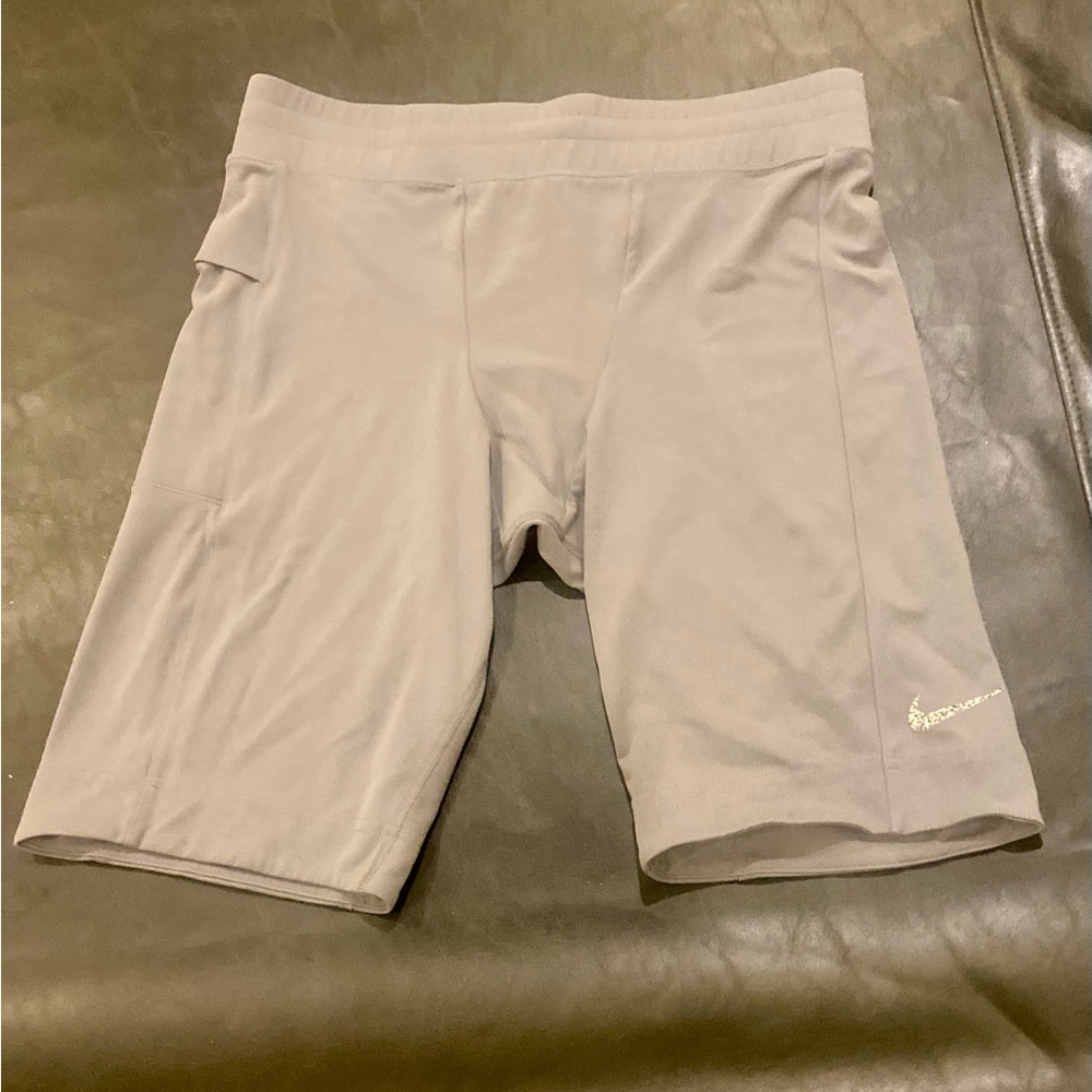 Nike Men's grey Dri-Fit Yoga Shorts With Pocket Size Large.